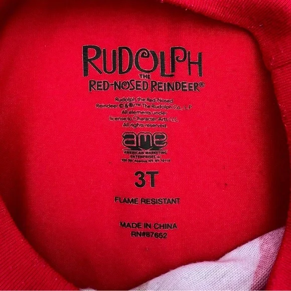 EUC Holiday Pajamas with Rudolph Size 3T - Picture 4 of 8